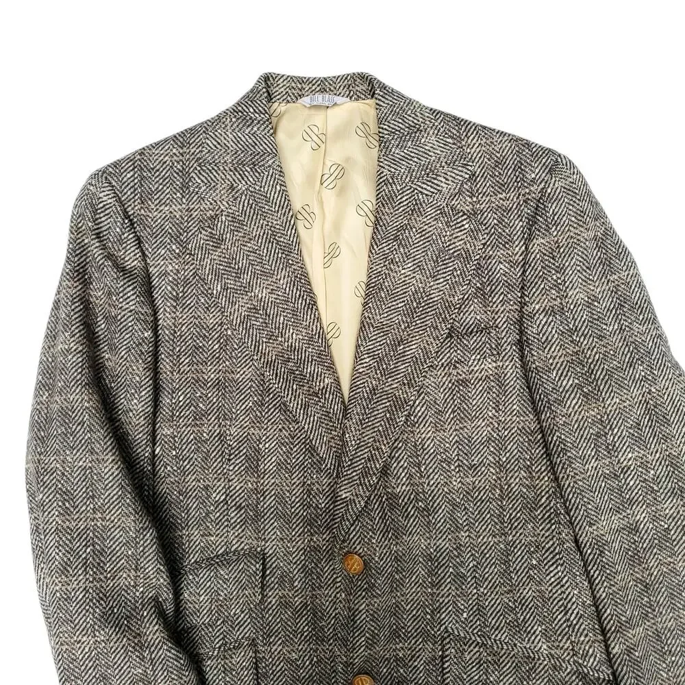 Vintage Ivy Prep Classic Professor Brown Wool Tweed Jacket Blazer Sport Coat 40L